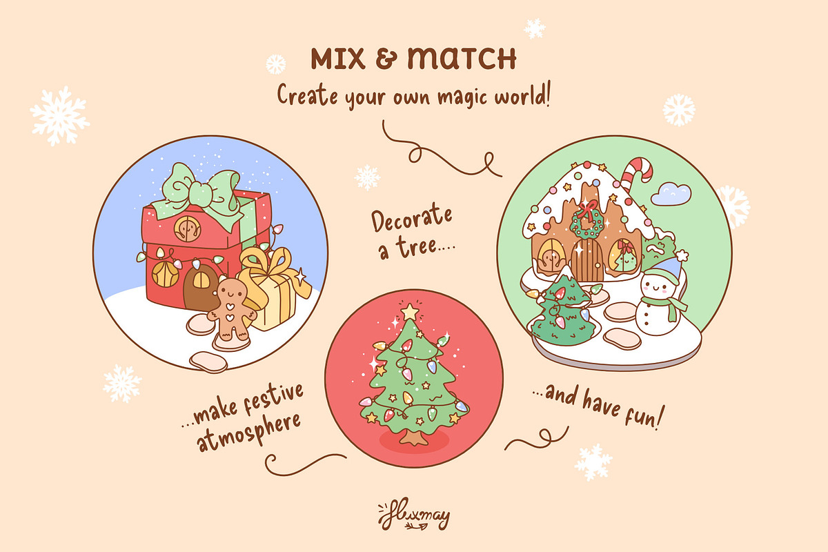 Cute Cozy Christmas Clipart Bundle, a Seasonal Illustration by Huxmay (Photo 6 of 8)