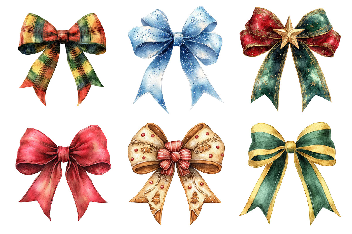 Christmas bow clipart, an Illustration by Daily.Designs (Photo 4 of 5)