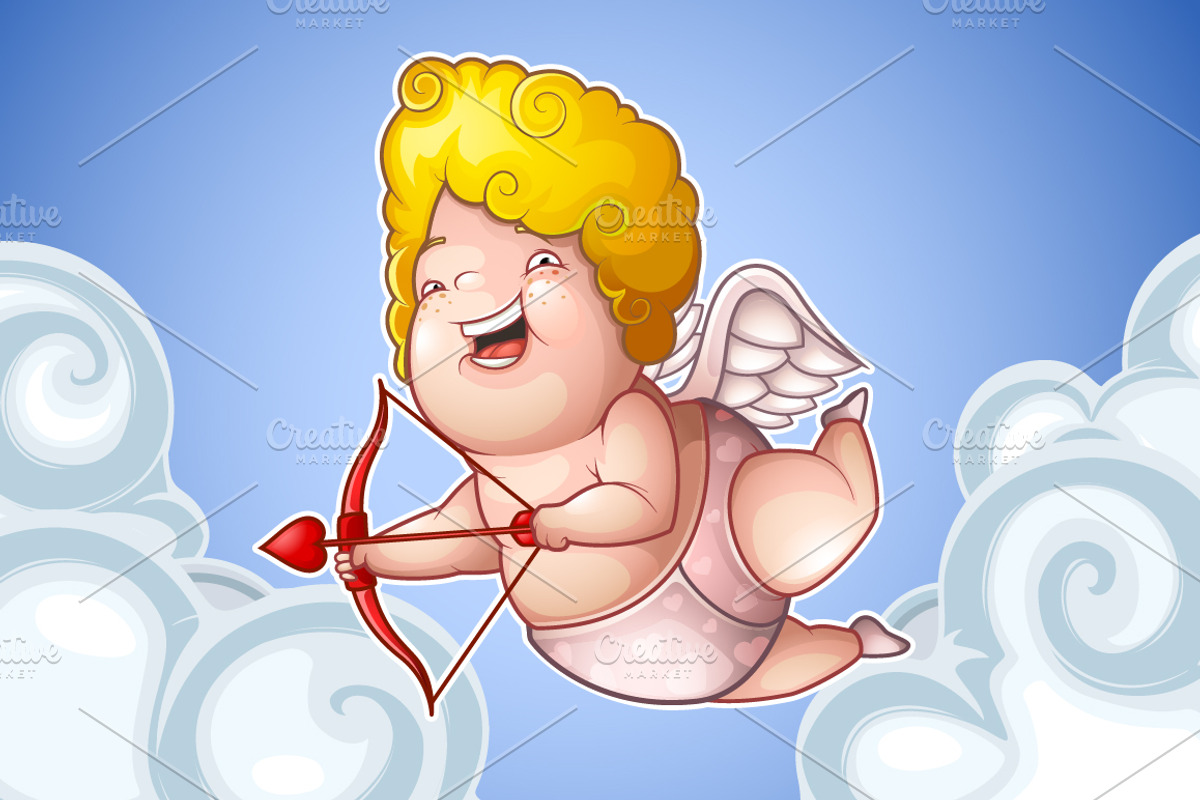 Funny Little Cupid in the Clouds, an Illustration by yuanden graphics (Photo 2 of 3)