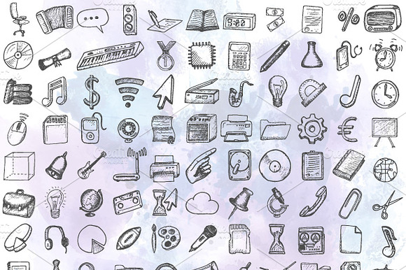 School And Computer Icon Set.