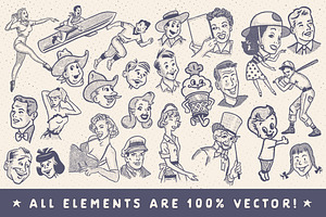 Retro Style Ad Characters