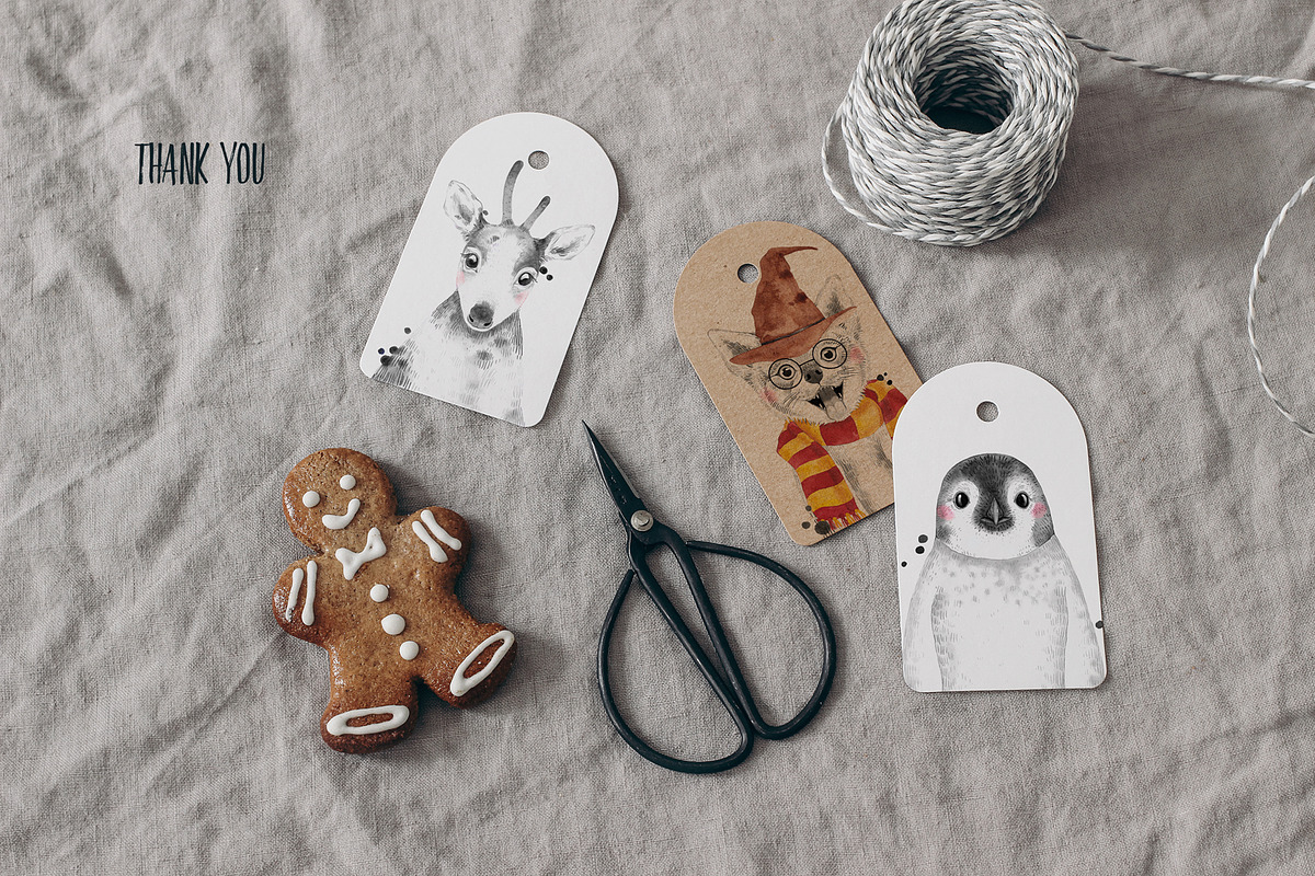 CHRISTMAS BABIES watercolor set, an Animal Illustration by Natali Smolova (Photo 8 of 8)
