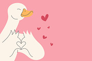 Template with Duck Making a Heart, an Animal Illustration by PsychocheArt (Thumbnail 3 of 3)
