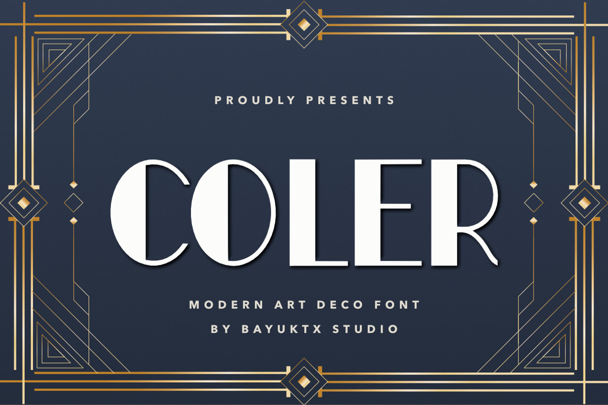 Coler Art Deco Font, a Sans Serif Font by Bayuktx (Photo 1 of 10)