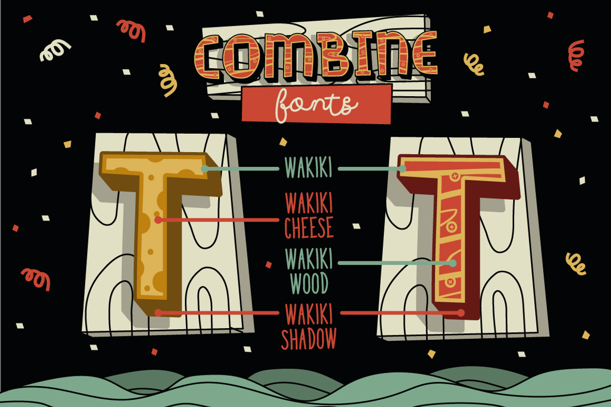 Wakiki Layered Typeface + Bonus preview 4