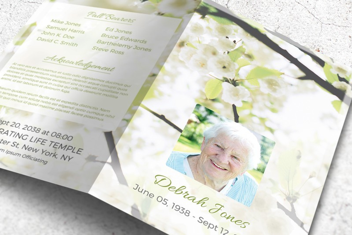 Funeral Program - Floral Theme, a Brochure Template by Final Tribute (Photo 1 of 5)