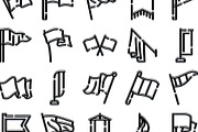 Various flag and banner outline icon, an Object Graphic by pikepicture (Thumbnail 3 of 3)