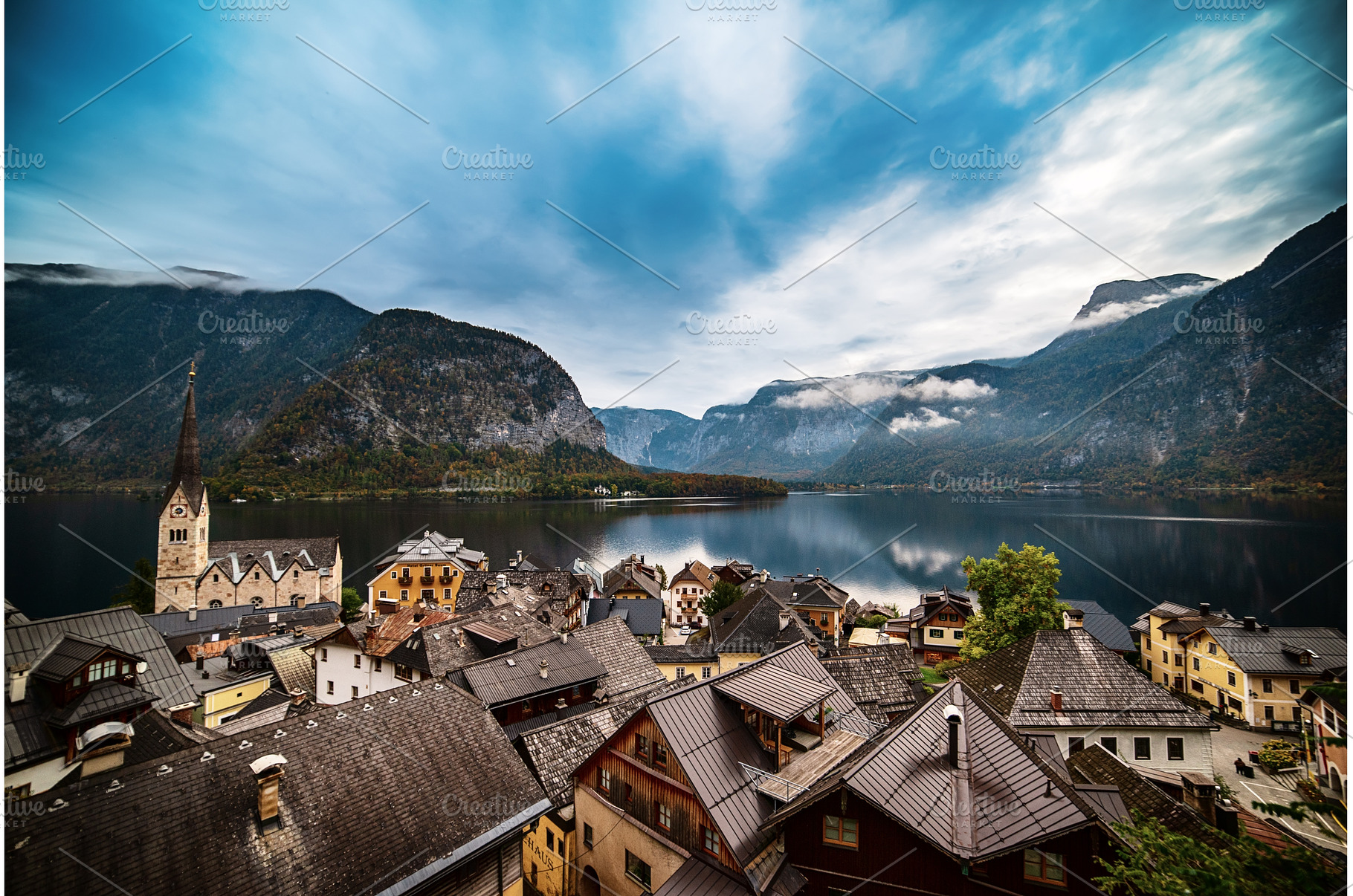 Hallstatt Village and Mountains, an Architecture Photo by Nature and travel