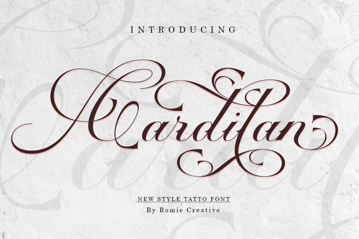 Cardilan | Tattoo Font, a Script Font by Romiecreative (Photo 1 of 8)