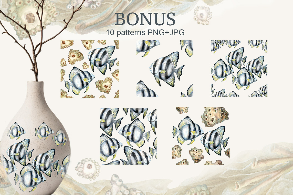Calm fish watercolor clipart, an Animal Illustration by EL_SUHOVA (Photo 11 of 13)