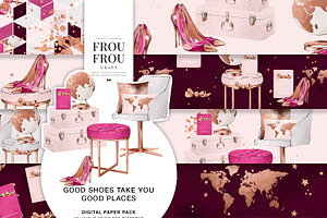 Pink Rose Gold Travel Paper Pack