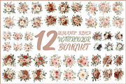 Blush Floral Watercolor Bundle, an Illustration by musafir_fashion (Thumbnail 1 of 13)