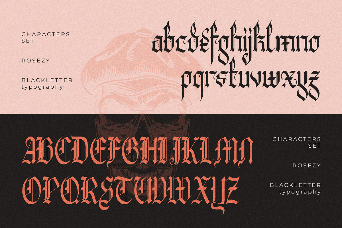 Rosezy Striking Blackletter Font, a Blackletter Font by infernostudio3 (Photo 8 of 10)