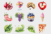 Very Hungry Caterpillar Clipart, a Seasonal Illustration by Design Market (Thumbnail 2 of 5)
