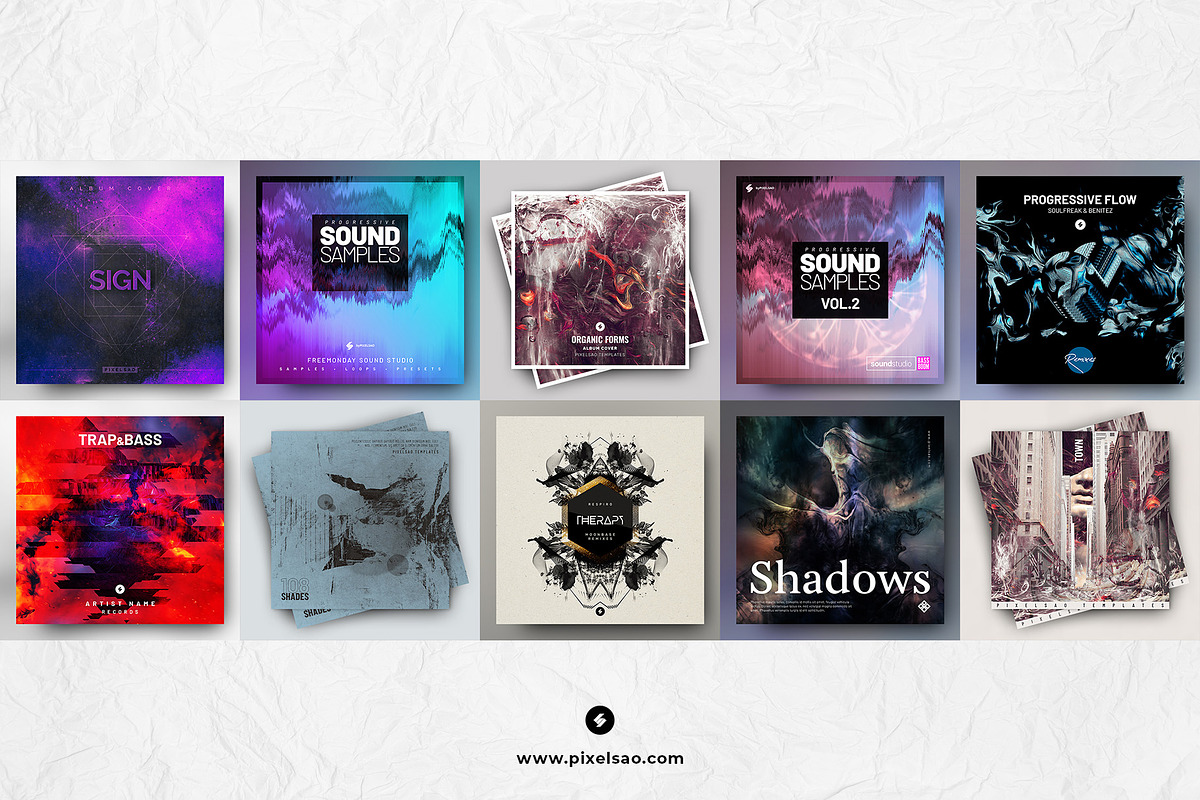Abstract Album Cover Artworks Bundle, a Social Media Template by pixelsao (Photo 6 of 6)