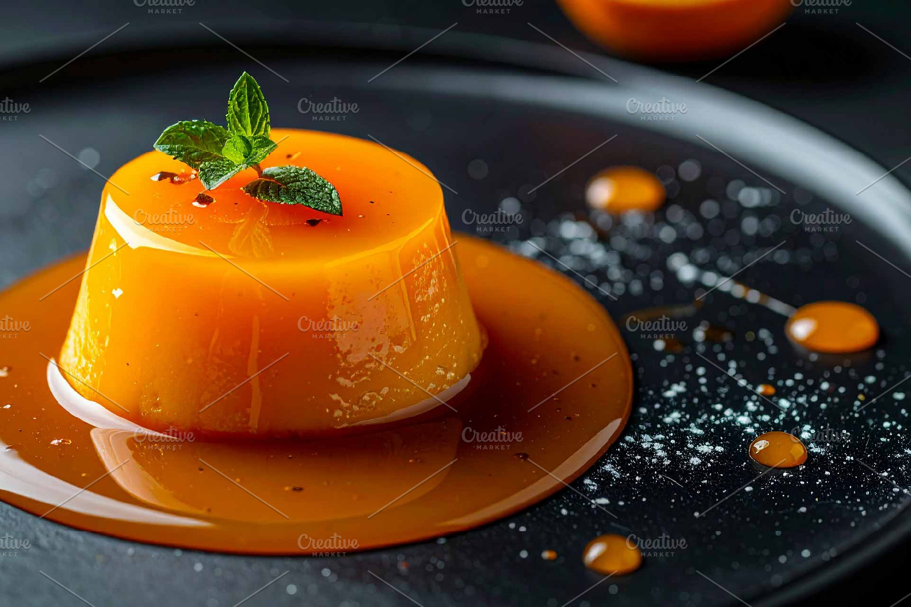 Orange based dessert background, a Food & Drink Photo by Pray Art Design Studio