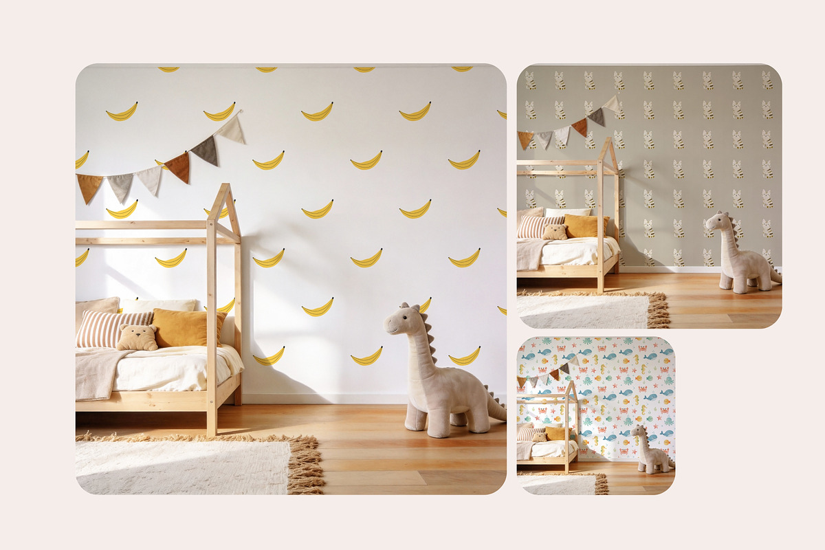 Toddler Room Wallpaper Mural Mockup, a Mockup by First Impression Mockups (Photo 3 of 4)