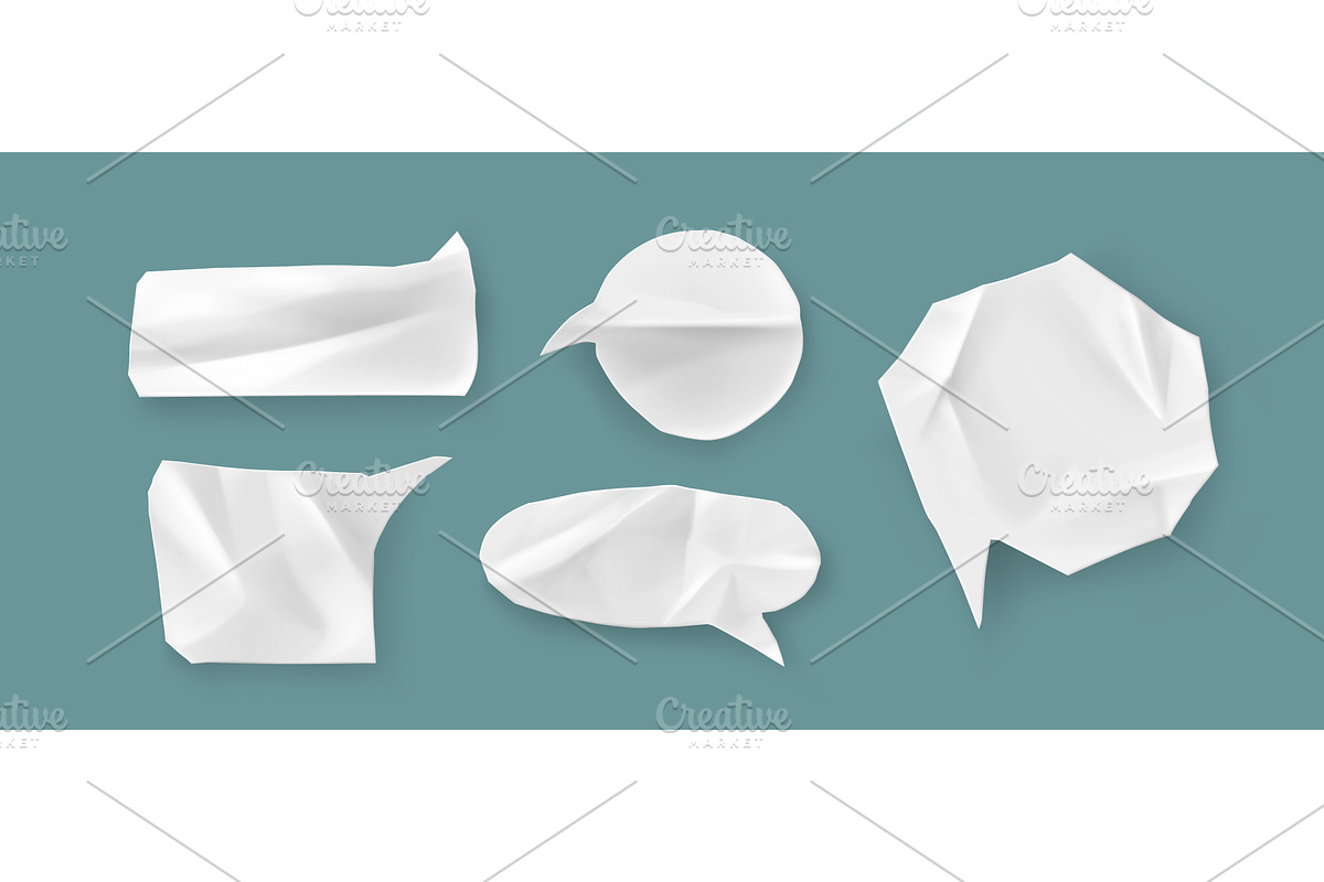 Vintage crumpled paper speech, an Illustration by art PVP - market