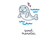 Sweet Manatee Pattern, a Pattern Graphic by redcollegiya design (Thumbnail 3 of 3)