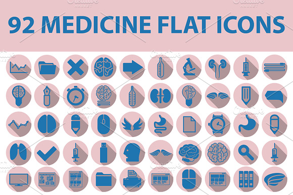 92 Medical Flat Icons