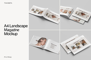A4 Landscape Magazine Mockup