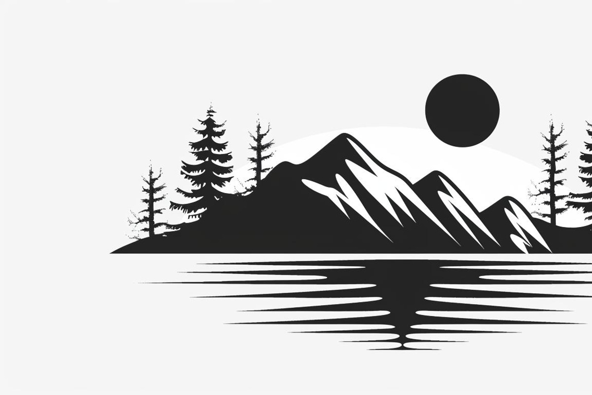 Mountain Tree Silhouette Bundle, a Graphic by hafijul (Photo 8 of 8)