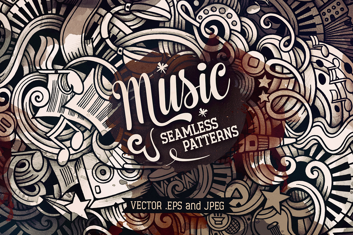 Music Graphics Patterns, a Pattern Graphic by BALABOLKA (Photo 1 of 7)