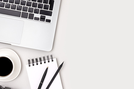 Stationery, laptop and cup of coffee, a Technology Photo by rorygez fresh