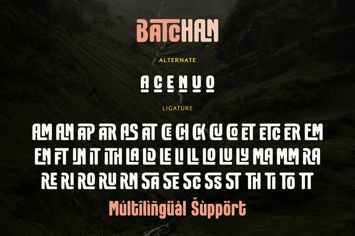 Batchan - Display Font, a Font by Sronstudio (Photo 9 of 12)