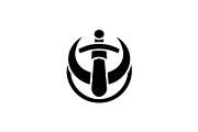 Emblem Crescent And Sword Vector, a Branding & Logo Template by Vectorium Studio (Thumbnail 1 of 2)
