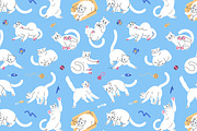 Cute cats set + cards + patterns, an Animal Illustration by PaperTrident (Thumbnail 5 of 6)