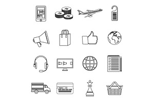 Set of simple line icons