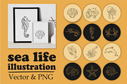 Sea Life - SVG, Vector , & PNG, an Illustration by Ben studio (Thumbnail 1 of 4)