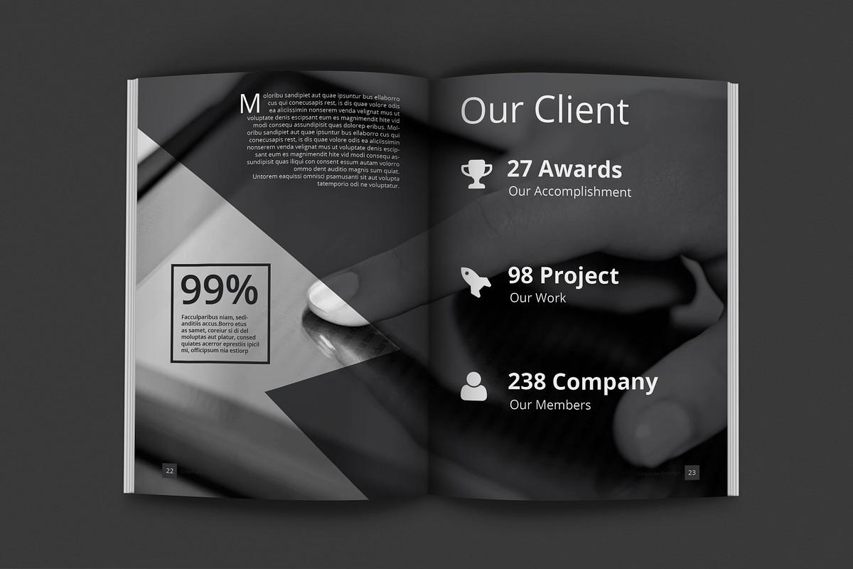 Black And White Proposal Project, a Brochure Template by feydesign (Photo 12 of 16)
