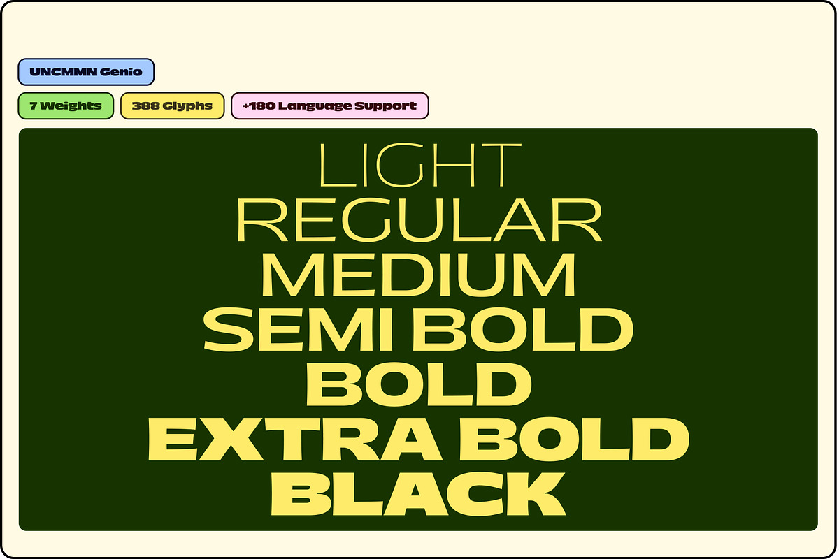Uncmmn Genio - Display Sans Serif, a Sans Serif Font by Kotivoro (Photo 2 of 15)