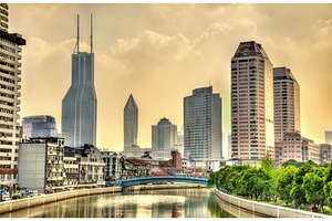 Skyscrapers in shanghai containing city, architecture, and building, an Architecture Photo by Leonid Andronov