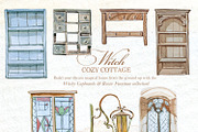 Authentic Cozy Witch Cottage Clipart, a Seasonal Illustration by ArtCreationsDesign (Thumbnail 7 of 23)