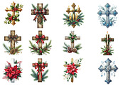Christmas Cross clipart, an Illustration by Designworld (Thumbnail 2 of 4)