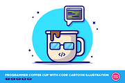Programmer Coffee Cup With Code, a Food Illustration by Catalyst Labs