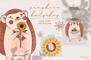 Sunflower Hedgehog • Kids collection