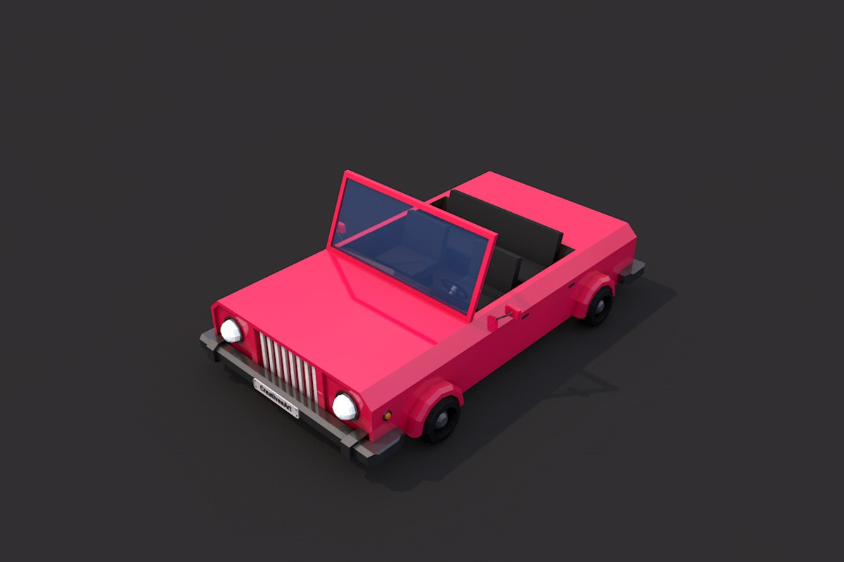 Low Poly Cabriolet, a Cars & Vehicle 3D Model by CreativeeArt (Photo 1 of 8)