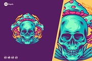 Skull And Mushrooms - Illustration, an Illustration by NOX Labs (Thumbnail 1 of 2)