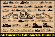 Sneaker Silhouette SVG Pack, an Illustration by musafir_fashion (Thumbnail 1 of 4)