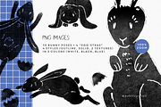 Linocut bunny rabbit vector clip art, a Graphic by Palette Pursuit (Thumbnail 2 of 7)