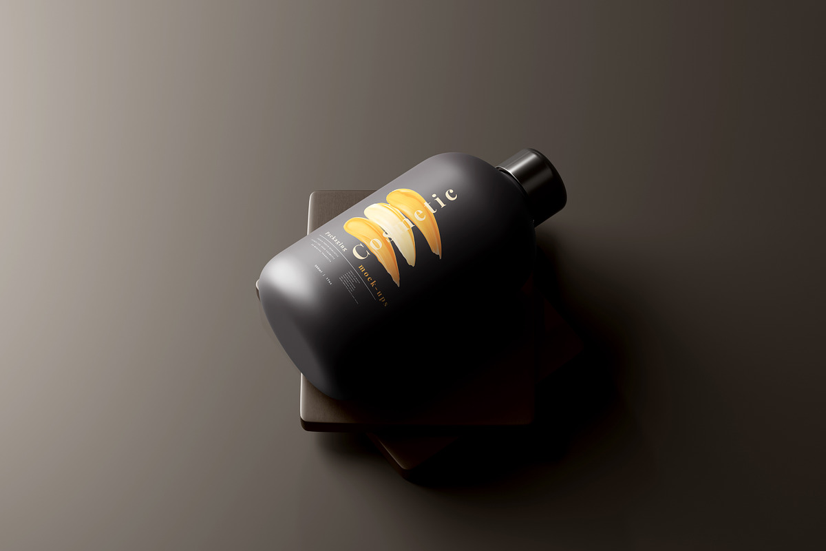 Dark Plastic Cosmetic Mockup Bundle, a Cups & Container Mockup by pmvch (Photo 13 of 111)
