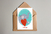 8 Valentine's Day cards with animals, a Card Template by land art (Thumbnail 7 of 9)