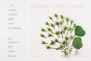 Creative floral flat lays bundle, a Print Template by Kolomiyets Viktoriya