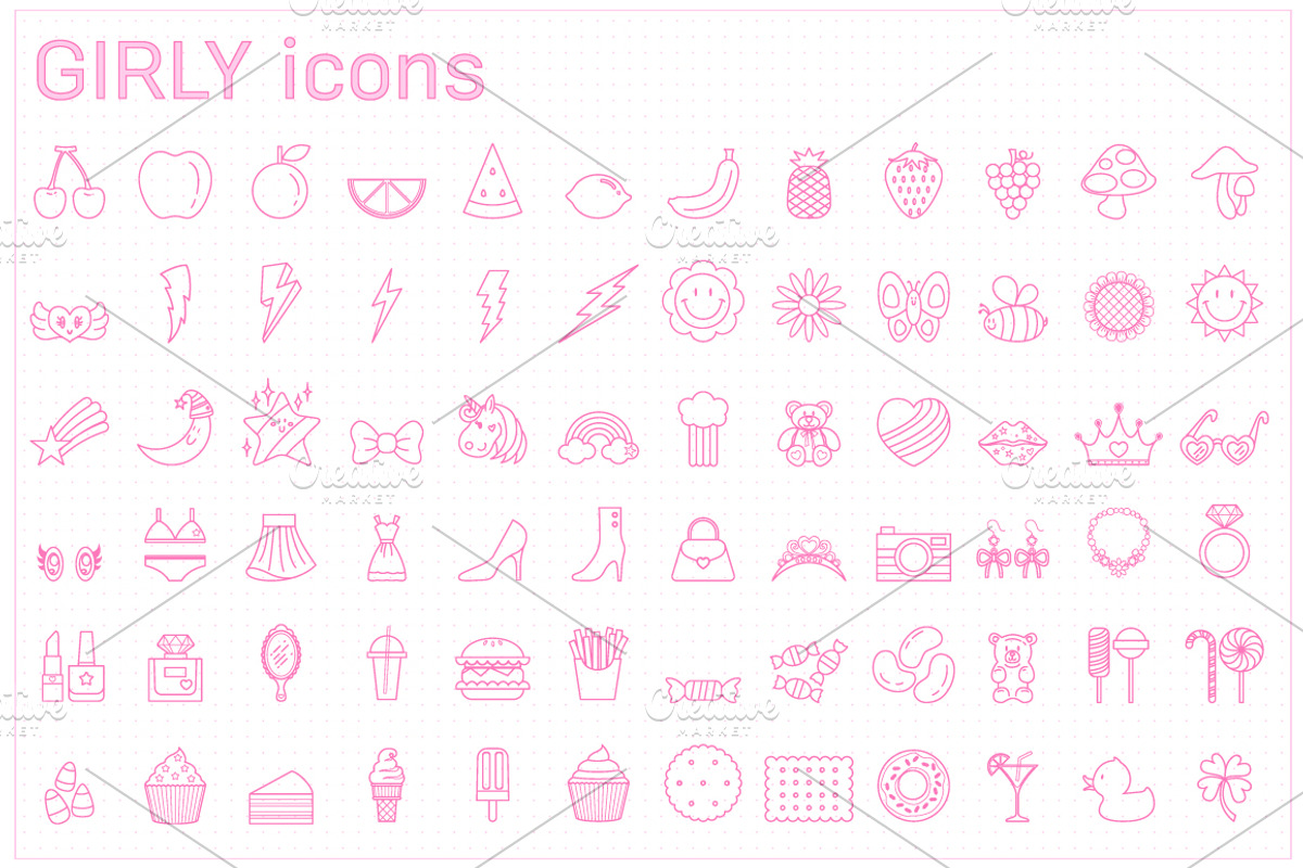 Girly icons, an Outline Icon by faitotoro (Photo 2 of 2)