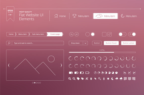 Flat Website Ui Elements