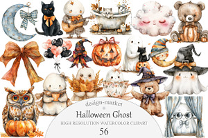 Halloween Ghost Clipart, an Illustration by Design Market